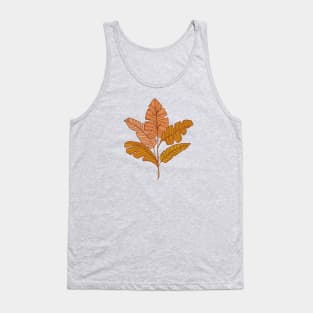 Contour Line Leaves in Neutral Tank Top